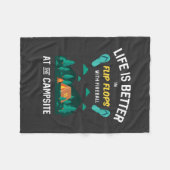 Camping - Teenslippers met vuurbal Fleece Deken (Voorkant (Horizontaal))