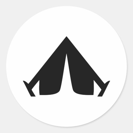 Camping Tend Icoon Ronde Sticker (Voorkant)