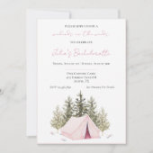 Camping Tent Bachelorette Party Invitation Kaart (Voorkant)