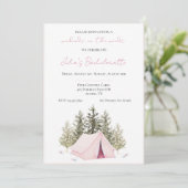 Camping Tent Bachelorette Party Invitation Kaart (Staand voorkant)