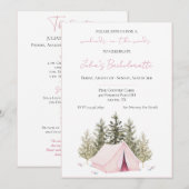 Camping Tent Bachelorette Party Invitation Kaart (Voorkant / Achterkant)