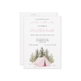 Camping Tent Bachelorette Party Invitation Kaart