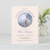Camping Tent Bachelorette Party Invitation Kaart (Staand voorkant)