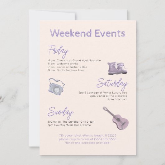 Camping Tent Bachelorette Party Invitation Kaart (Achterkant)