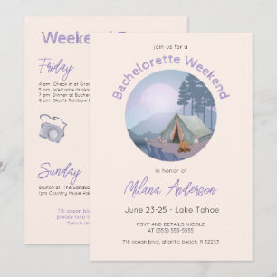 Camping Tent Bachelorette Party Invitation Kaart