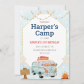 Camping Tent Bonfire Boy Birthday Uitnodiging (Voorkant)