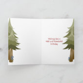 Camping, Tent, Campfire, Flowers Woodland Birthday Kaart (Binnen)