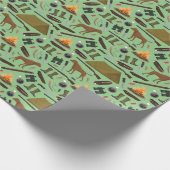 Camping Tent Campfire Shotgun Pattern Cadeaupapier (Hoek)