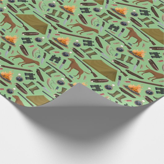 Camping Tent Campfire Shotgun Pattern Cadeaupapier (Hoek)