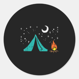 Camping Tent Campire Camper Boys Meisjes Kinder Ma Ronde Sticker