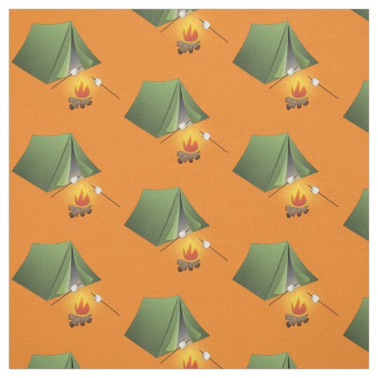 Camping Tent en Campfire Pattern Stof (Swatch)
