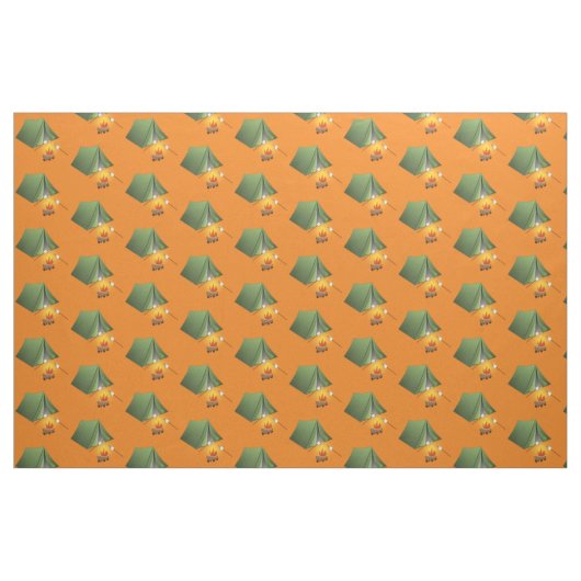 Camping Tent en Campfire Pattern Stof (Fat Quarter)