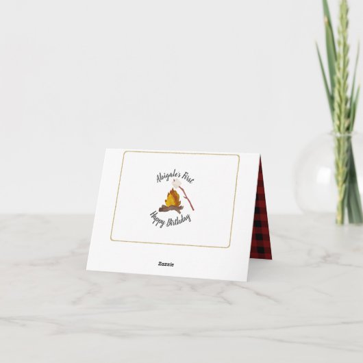 Camping Tent en kampvuur met foto Dank u Bedankkaart (Achterkant)