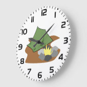 Camping Tent en kampvuur Outdoor Adventure Grote Klok (Hoek)