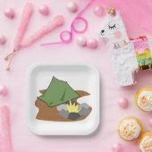 Camping Tent en kampvuur Outdoor Adventure Papieren Bordje (Feest)