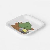 Camping Tent en kampvuur Outdoor Adventure Papieren Bordje (Gebogen)