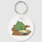 Camping Tent en kampvuur Outdoor Adventure Sleutelhanger (Achterkant)