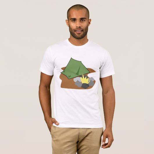 Camping Tent en kampvuur Outdoor Adventure T-shirt (Voorkant volledig)