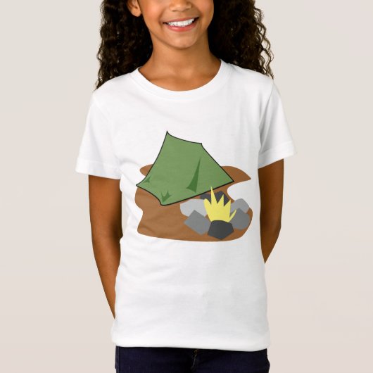 Camping Tent en kampvuur Outdoor Adventure T-shirt (Voorkant)