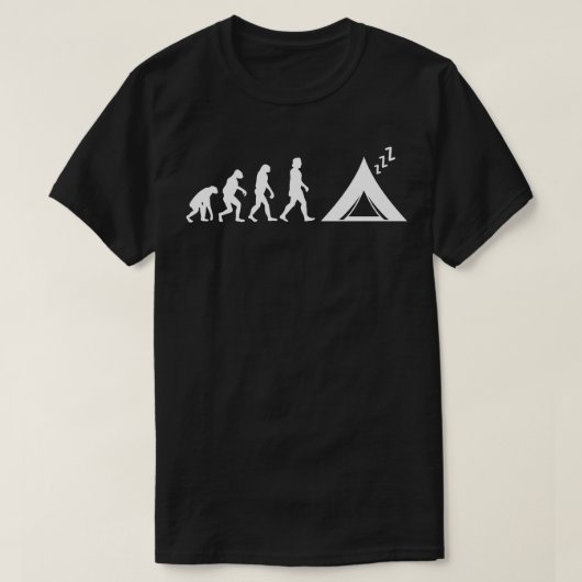 Camping Tent Evolutie 2 T-shirt (Design voorkant)