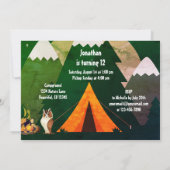 Camping Tent Forest Dieren en Bergen Verjaardag Kaart (Achterkant)