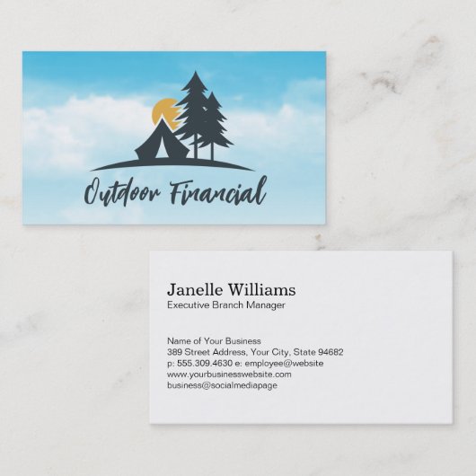 Camping Tent in het Bos | hemel Visitekaartje (Voorkant / Achterkant)