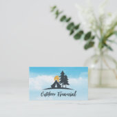 Camping Tent in het Bos | hemel Visitekaartje (Staand voorkant)