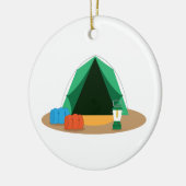 Camping Tent Keramisch Ornament (Links)