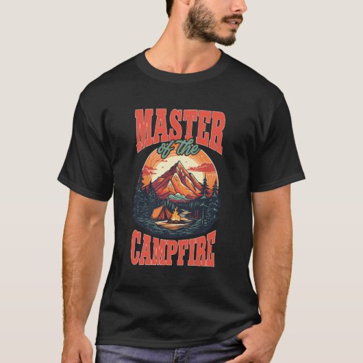 Camping Tent Meester van het kampvuur T-shirt (Voorkant)