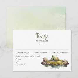 Camping Tent Natuur Thered Wedding RSVP Kaarten Kaartje