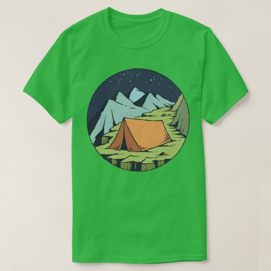 Camping Tent Night T-shirt (Design voorkant)