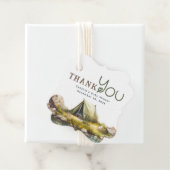 Camping Tent Wild Natuur Scène Dank u bruiloft Bedankjes Labels (In situ)