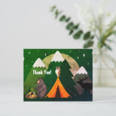 Camping ~ Tent, Wildlife en Bergen Dank u Briefkaart (Staand voorkant)