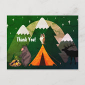 Camping ~ Tent, Wildlife en Bergen Dank u Briefkaart (Voorkant)