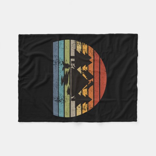 Camping Tents Retro Fleece Deken (Voorkant (Horizontaal))