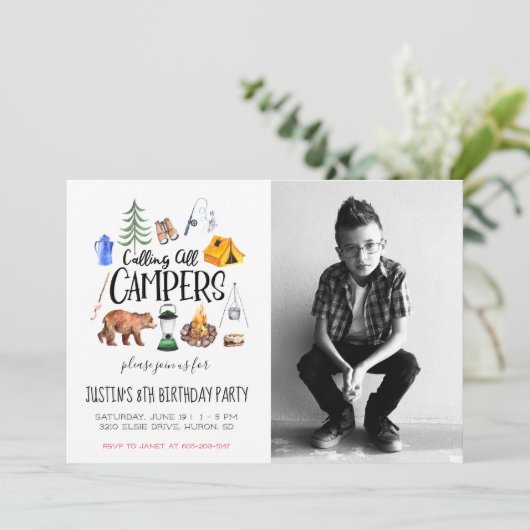 Camping Thaise Uitnodiging (Staand voorkant)