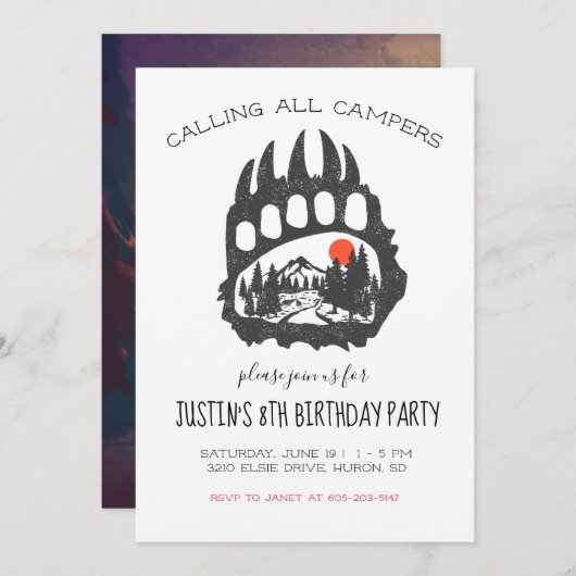 Camping Thaise Uitnodiging (Voorkant / Achterkant)