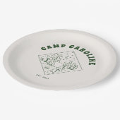 Camping Thema Afscheid van de Meisjes Papieren Bordje (Gekanteld)