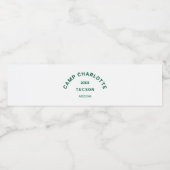 Camping Thema Bachelorette Bos Groen Crest Waterfles Etiket (Enkel label)