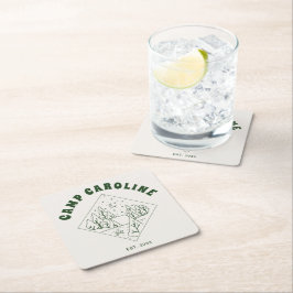 Camping Thema Bachelorette Feest Groen Kartonnen Onderzetters