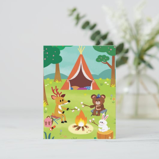 Camping thema bedankkaarten bedankkaart (Staand voorkant)