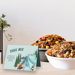 Camping Thema Bewerkbaar Feest Eten Label Tentteke Bedankkaart