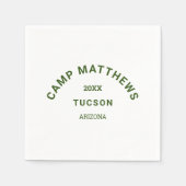 Camping Thema Bos Groen Familie Crest Servet (Voorkant)