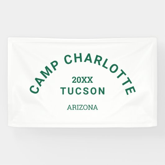 Camping Thema Bos Groen Kamp Crest Bachelorette Spandoek (Horizontaal)