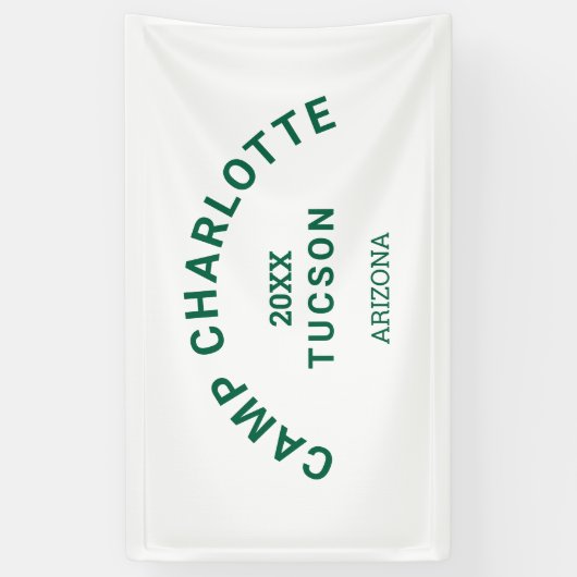 Camping Thema Bos Groen Kamp Crest Bachelorette Spandoek (Verticaal)