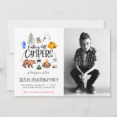 Camping Thema Feest Uitnodiging (Voorkant)