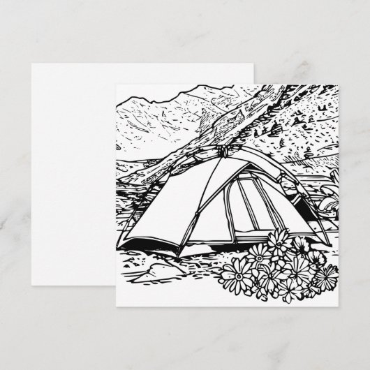 Camping thema kleuren Kaart (Voorkant / Achterkant)