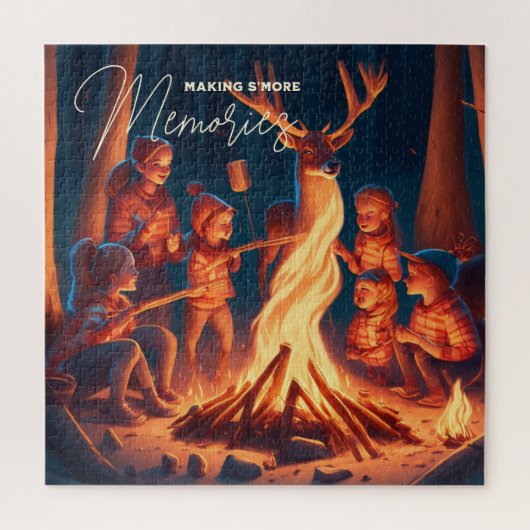 Camping thema kunst | Het maken van S'mores Legpuzzel (Verticaal)