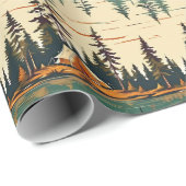 Camping thema Natuur Kleuren Verjaardag Cadeaupapier (Rol Hoek)