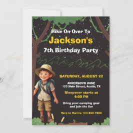 Camping Thema Outdoor Avontuur Verjaardag Kaart